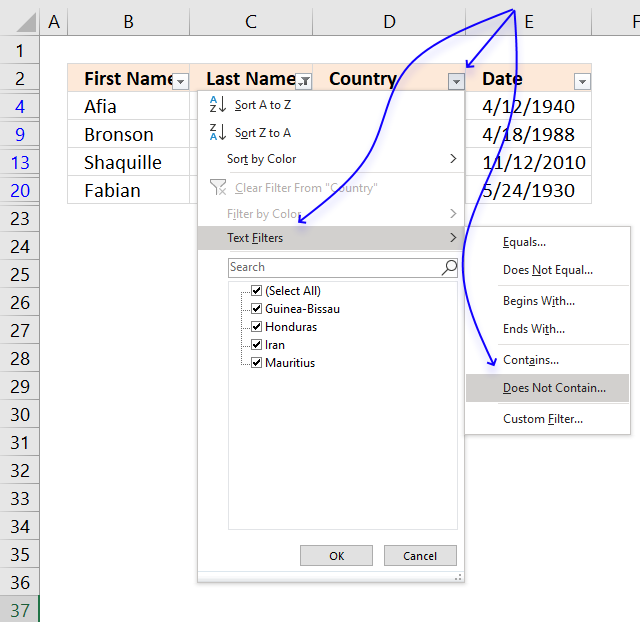 Wildcard lookups and include or exclude criteria filter tool does not contain 1