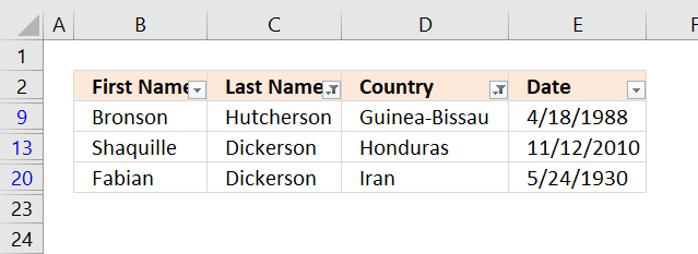 Wildcard lookups and include or exclude criteria filter tool does not contain list