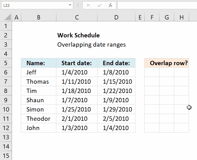 Identify rows of overlapping records