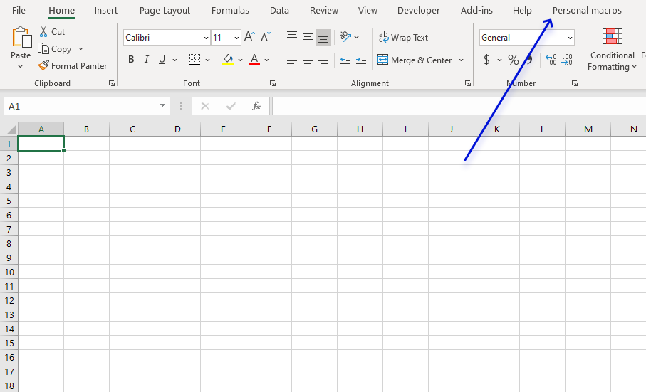 Add your personal Excel Macros to the ribbon