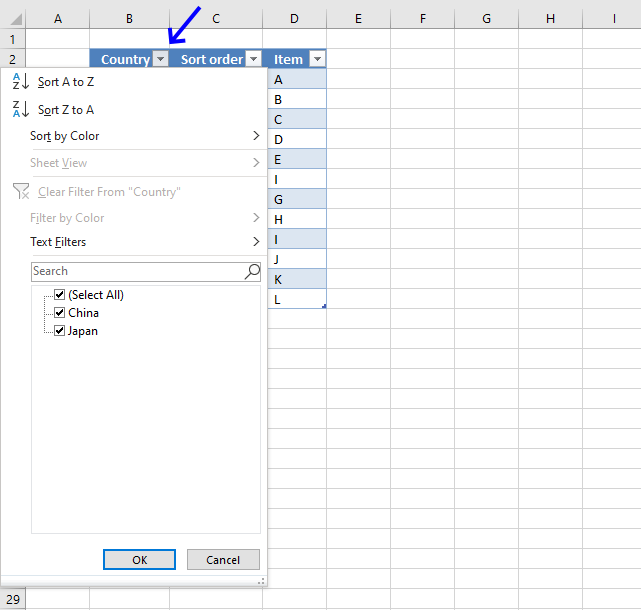 Lookup and return multiple sorted values based on corresponding values in another column filter excel table