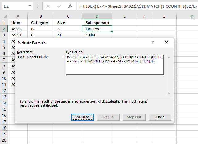 Merge tables based on a condition countifs function