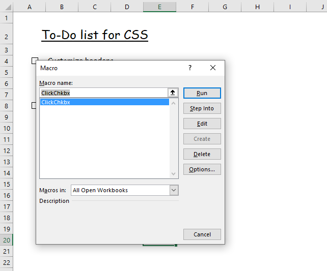 multi level todo lists run a macro 1