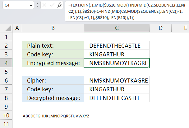 Working with ciphers Vigenere