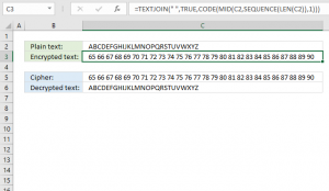 Working with classic ciphers in Excel