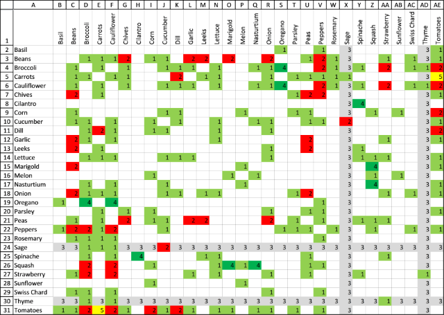 Building a companion planting chart 7