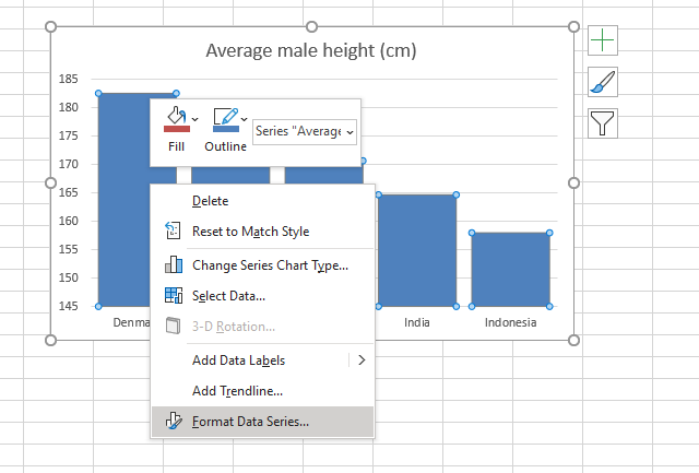 Use pictures in a column chart insert picture