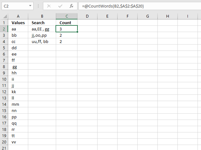 Count comma separated values VBA