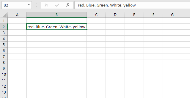 Text to columns method dot