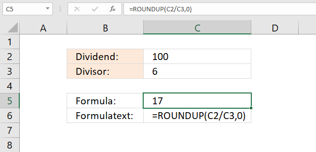 Divide and round up