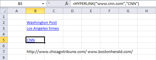 stop creating hyperlinks in excel