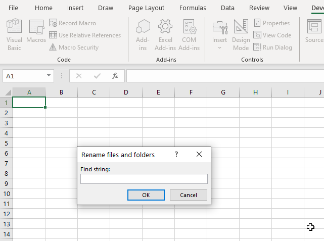 Find and replace a text string in file names folder name and subfolders