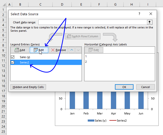 How to add horizontal line to chart edit x axis values for the second series3