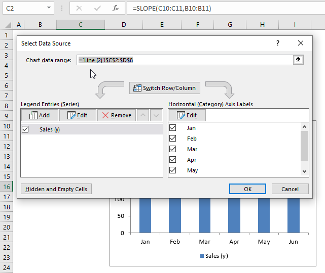 How to add horizontal line to chart1