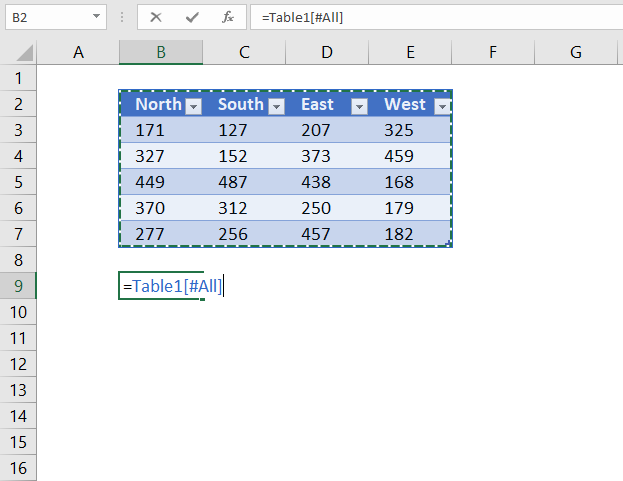 reference entire excel table