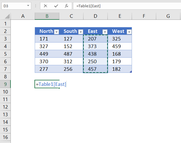 reference excel table column