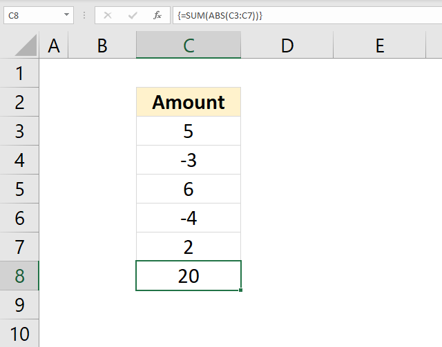 SUM function sum absolute values