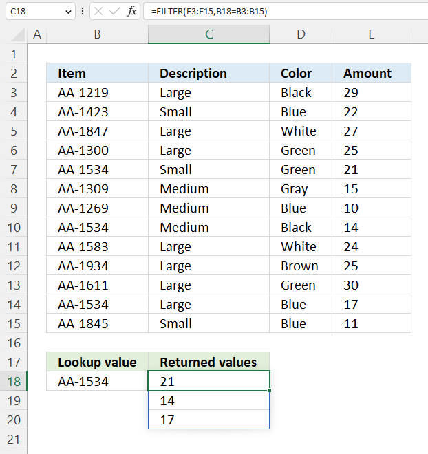 VLOOKUP function duplicate repeated values 1