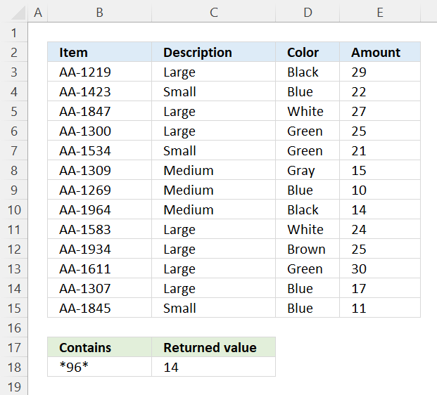 VLOOKUP function partial match contains wildcard characters