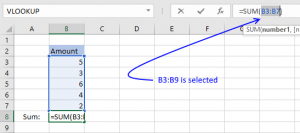 How to use the SUM function