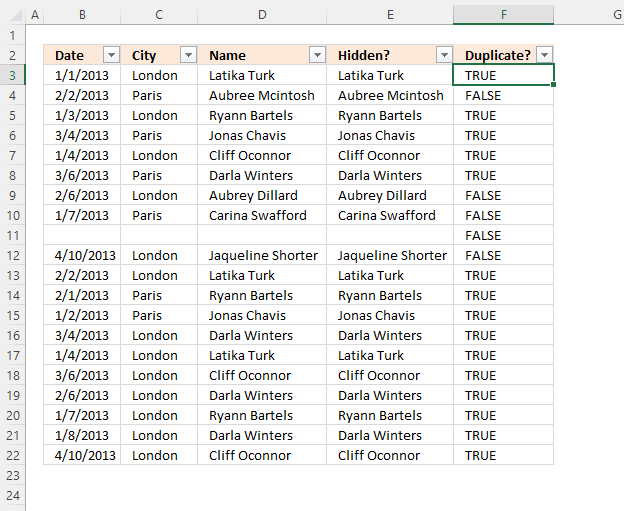 Filter duplicate values using criteria Autofilter1