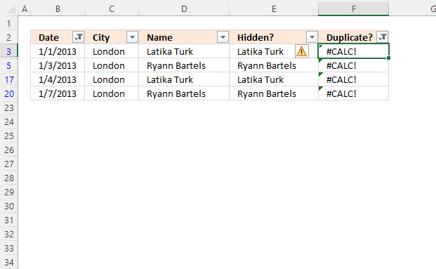 Filter duplicate values using criteria Autofilter7