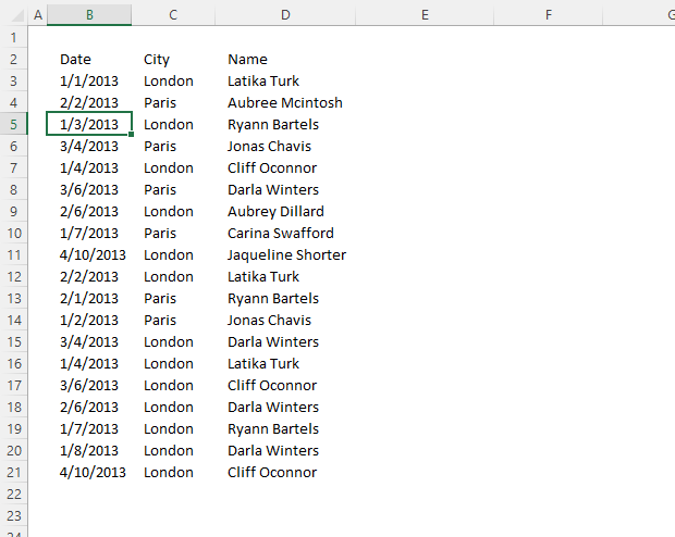 Filter duplicate values using criteria Excel Table2