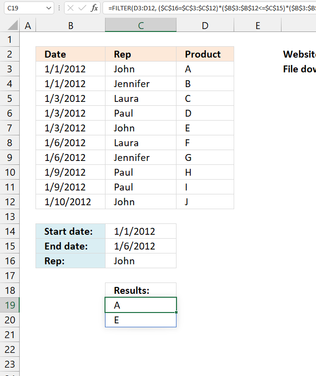 Lookup multiple values in different columns and return multiple values Excel 365