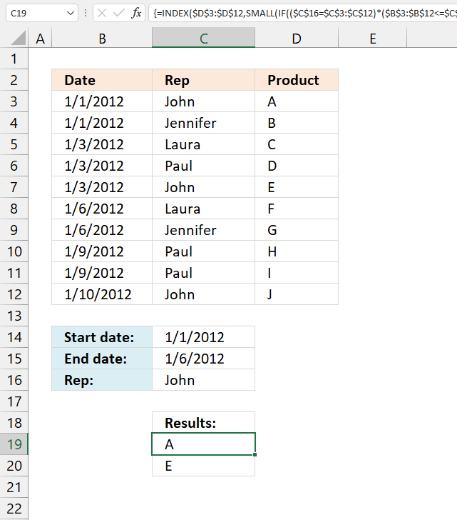 Lookup multiple values in different columns and return multiple values