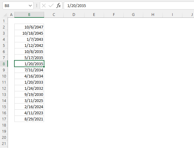 Excel Date function sort dates1