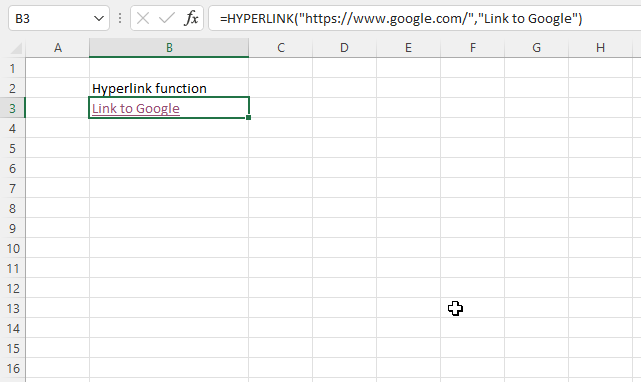 HYPERLINK function link to website