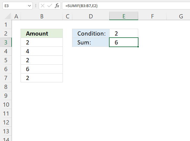 SUMIF function condition2