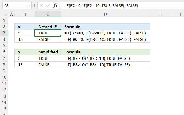 Simplify nested if functions numerical range