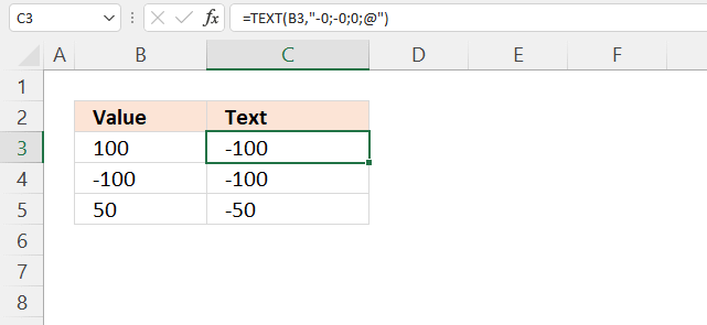 TEXT function convert positive numbers to negative numbers