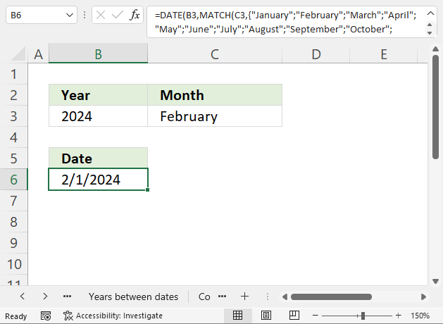 YEAR function year and month to datet