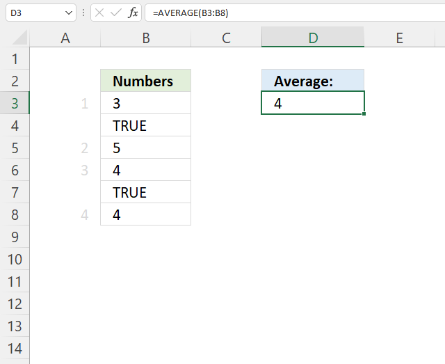 Average function boolean values 3