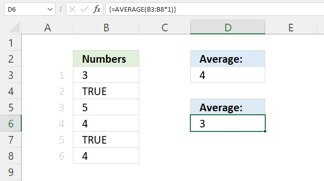 Average function boolean values2