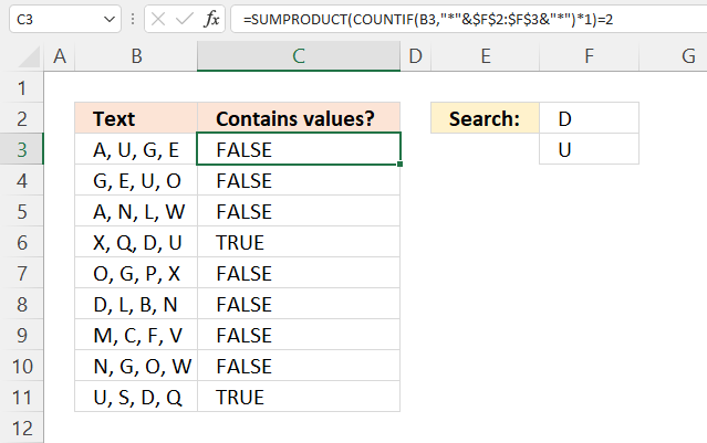 If cell contains multiple values regular formula