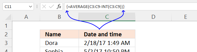 average time array formula 1