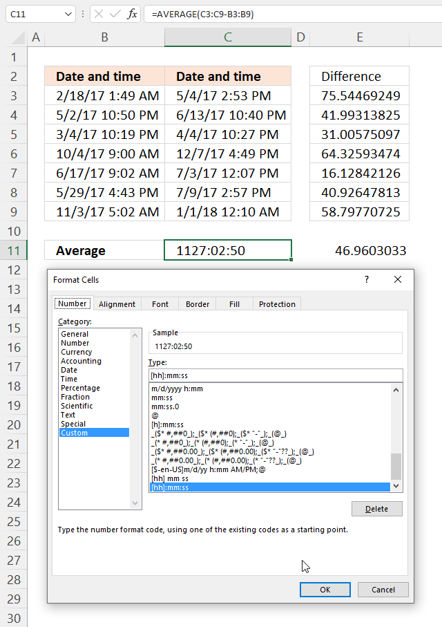 average time hh mm ss 1