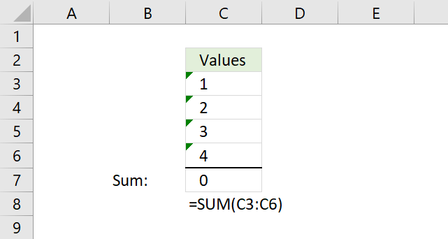 Excel Formula Not Working