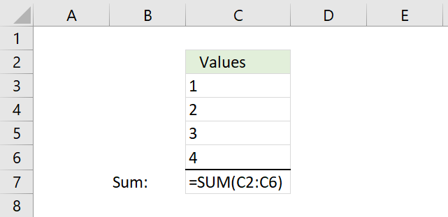 how to solve sum problem in excel