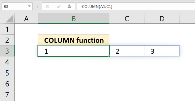 COLUMN function array