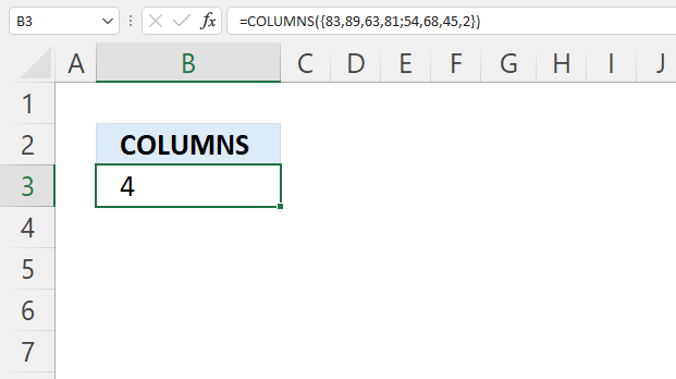 COLUMNS function array