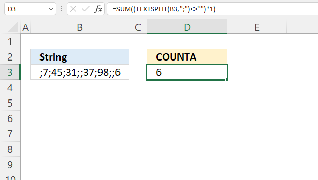 COUNTA function string