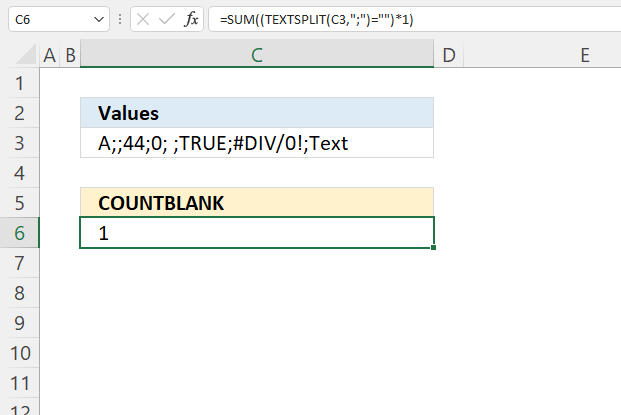COUNTBLANK function string