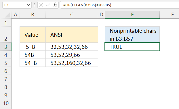 Check if a list contains nonprintable characters