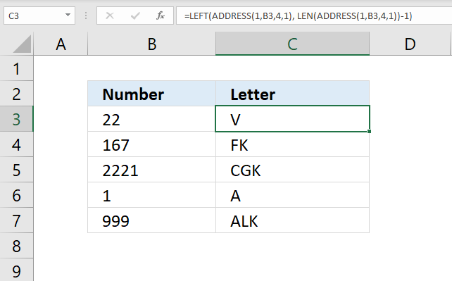 Convert column number to column letter