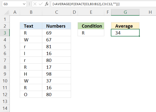 EXACT function average