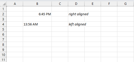 Excel time value example 1